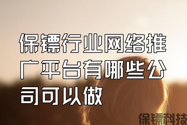 保鏢行業(yè)網(wǎng)絡(luò)推廣平臺有哪些公司可以做