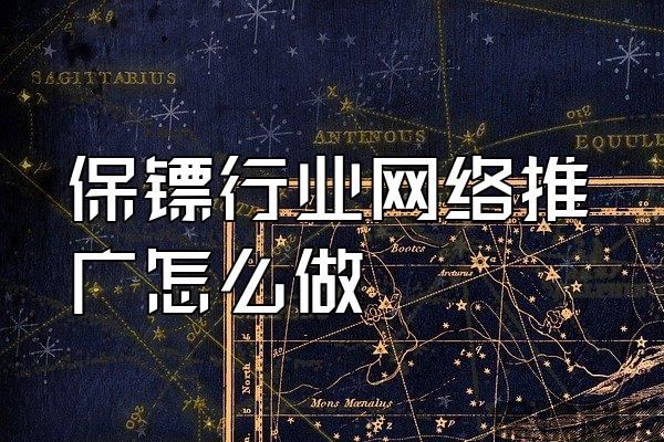 保鏢行業(yè)網(wǎng)絡推廣怎么做