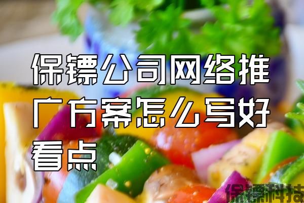 保鏢公司網(wǎng)絡(luò)推廣方案怎么寫好看點