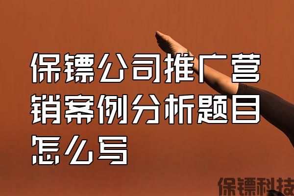保鏢公司推廣營(yíng)銷(xiāo)案例分析題目怎么寫(xiě)