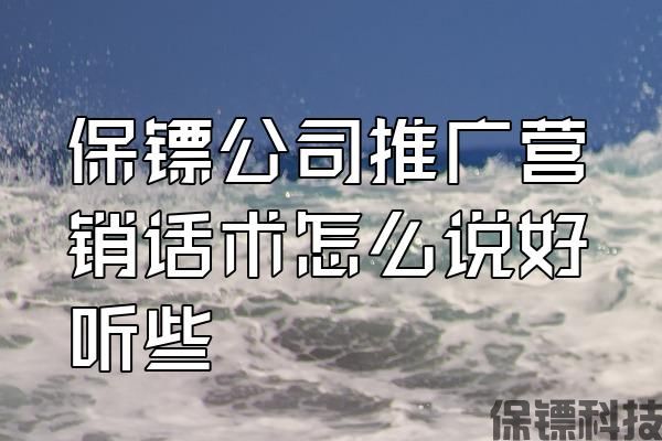 保鏢公司推廣營(yíng)銷(xiāo)話術(shù)怎么說(shuō)好聽(tīng)些