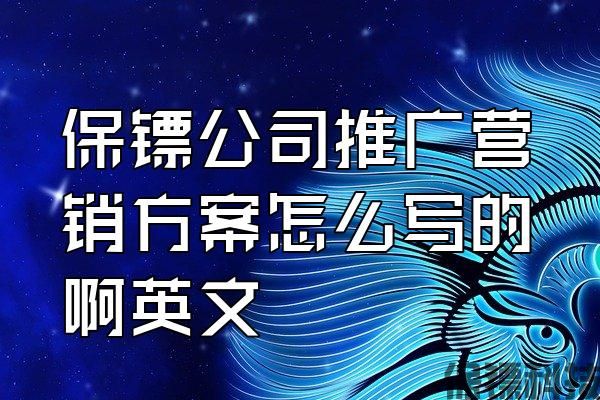 保鏢公司推廣營銷方案怎么寫的啊英文