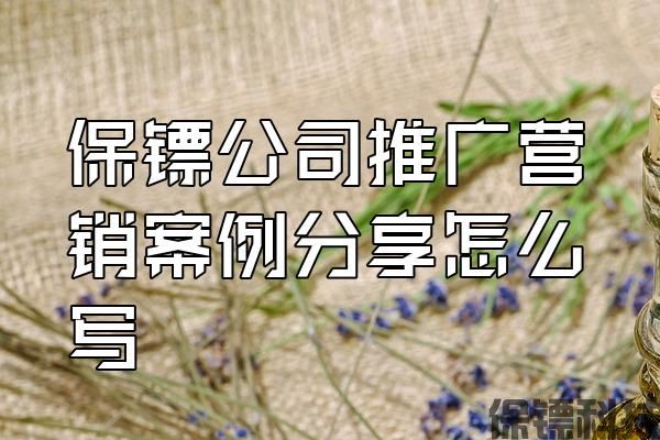 保鏢公司推廣營(yíng)銷案例分享怎么寫